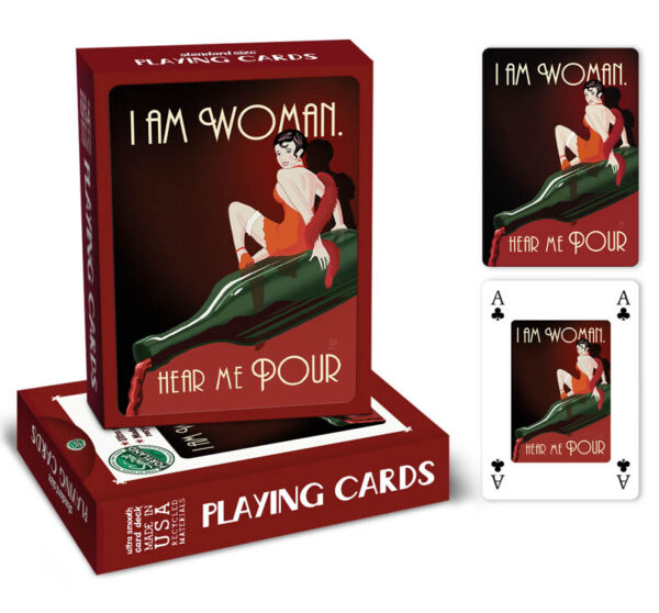 3D Mockup I am Woman playing cards